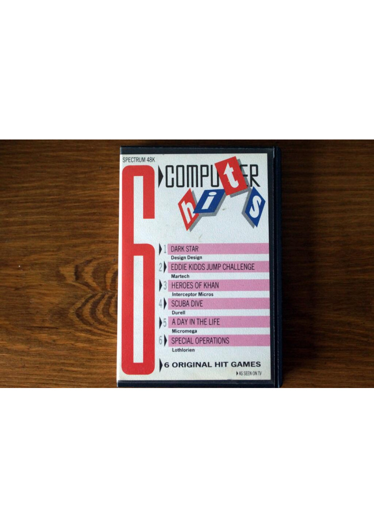 6 Computer Hits - Sinclair ZX Spectrum 48k Game - six original hit games "As Seen on TV" - 1985