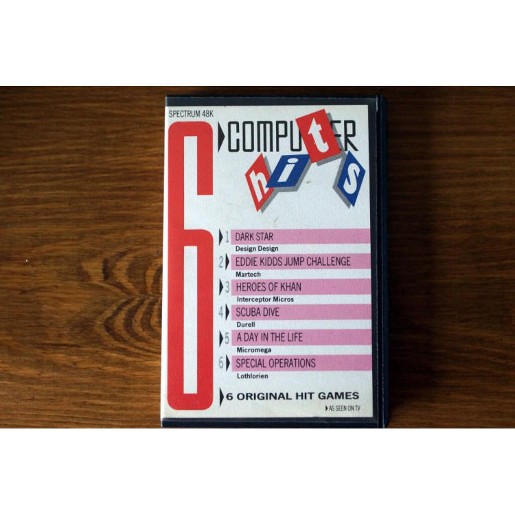 6 Computer Hits - Sinclair ZX Spectrum 48k Game - six original hit games "As Seen on TV" - 1985