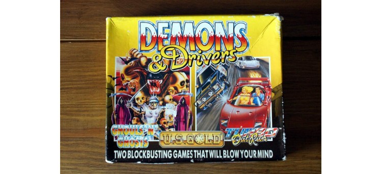 Demons and Drivers Sinclair Spectrum Cassette big box game twin pack (Capcom / Sega) - 1989