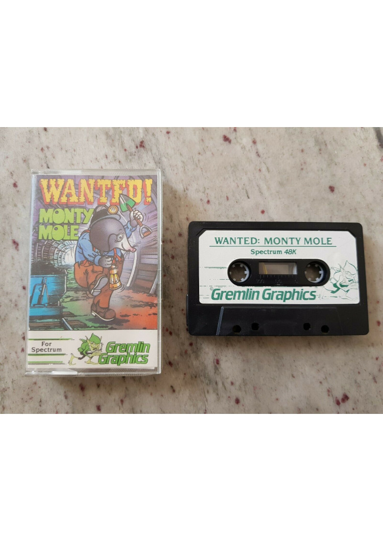 Wanted! Monty Mole for Sinclair Spectrum 48k rare retro video cassette tape game