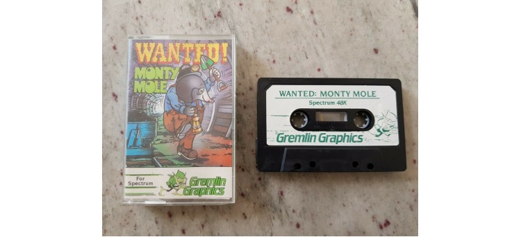 Wanted! Monty Mole for Sinclair Spectrum 48k rare retro video cassette tape game