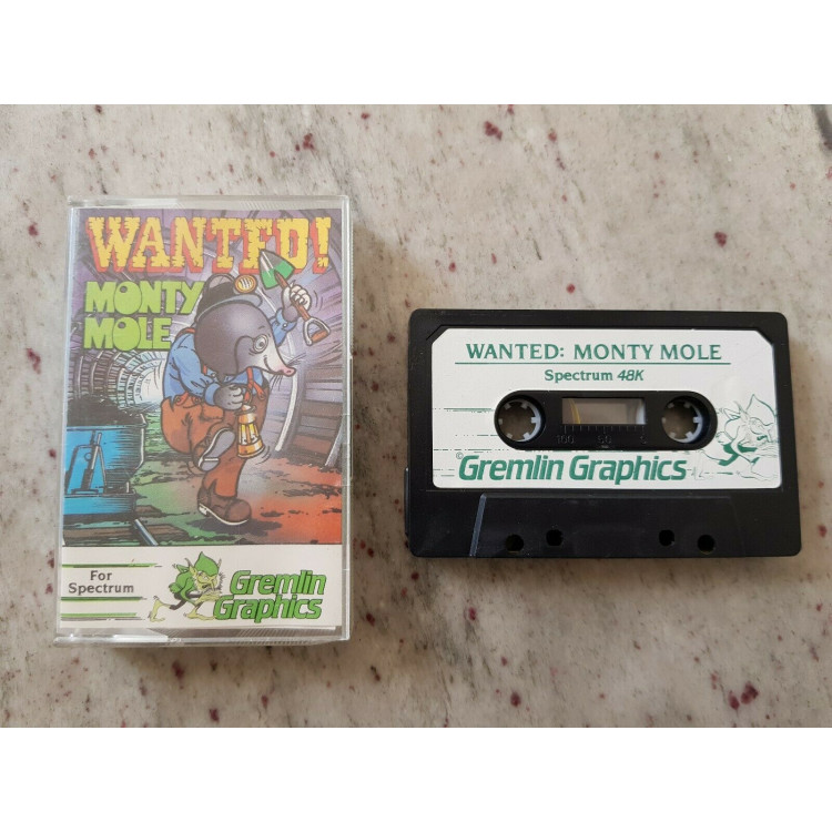 Wanted! Monty Mole for Sinclair Spectrum 48k rare retro video cassette tape game